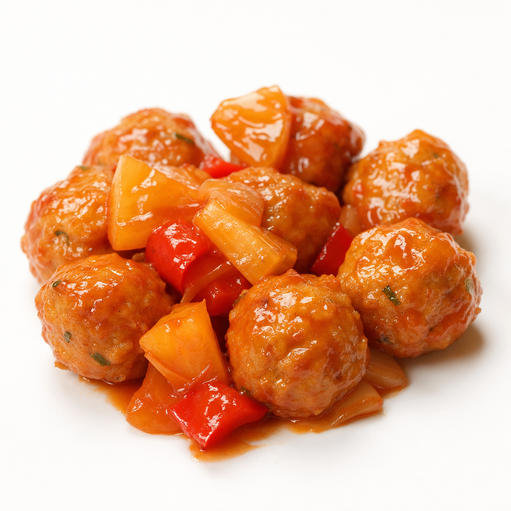 Chicken Meatballs with Sweet & Sour Sauce