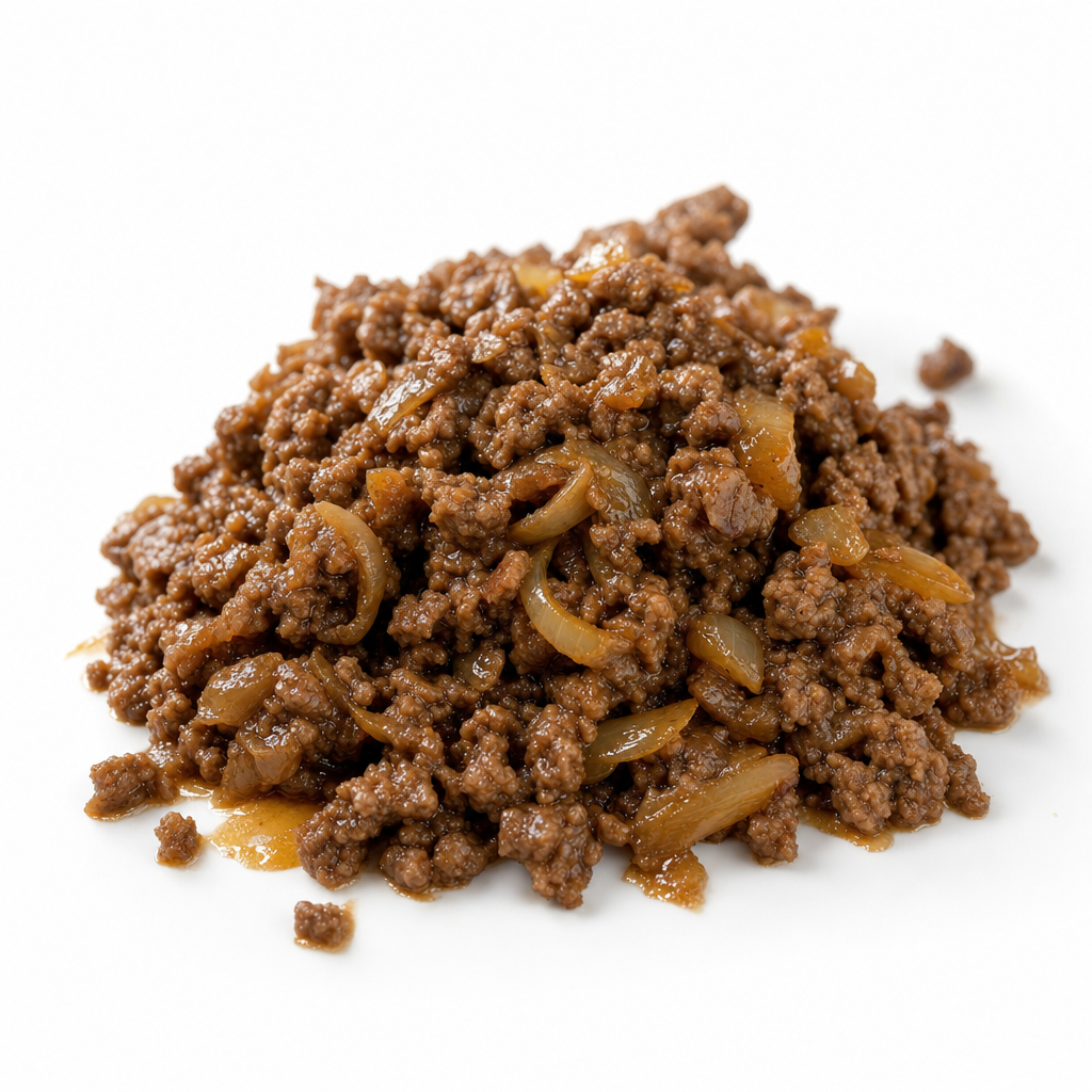 Grounf Beef with Rich Onion Sauce