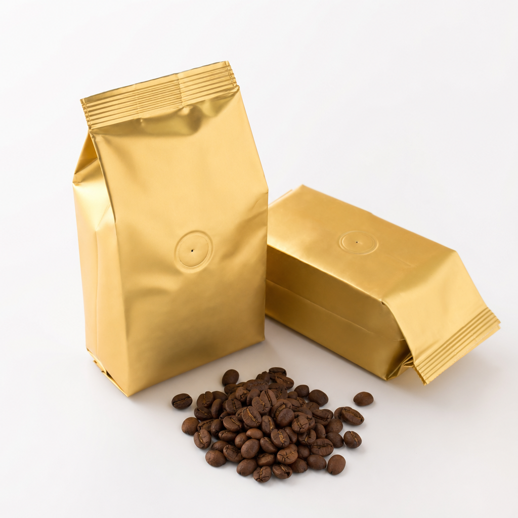 Gold coffee bags