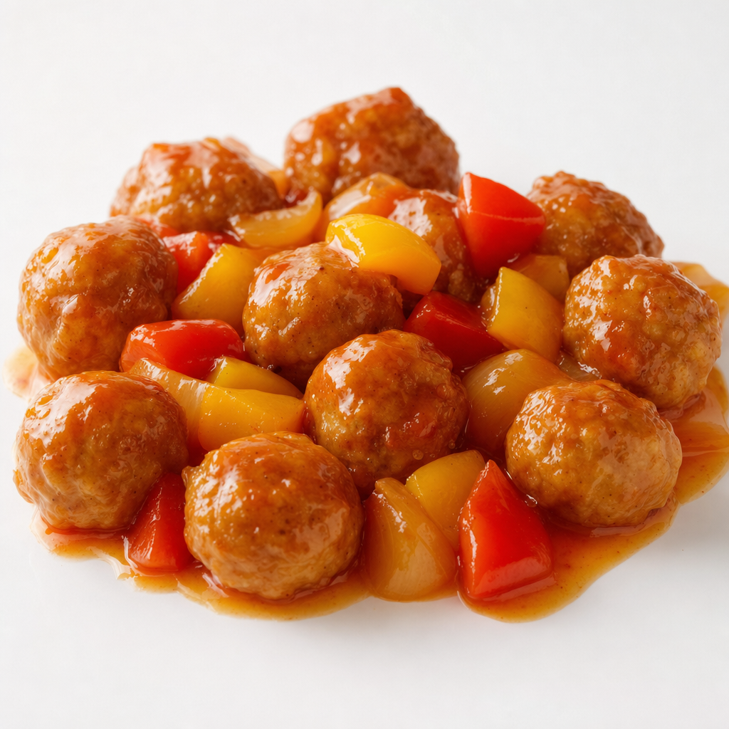 Chicken Meatballs in Sweet & Sour Sauce