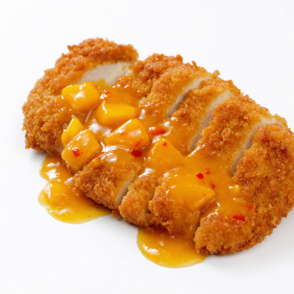 Breaded Chocken with Mango Sauce