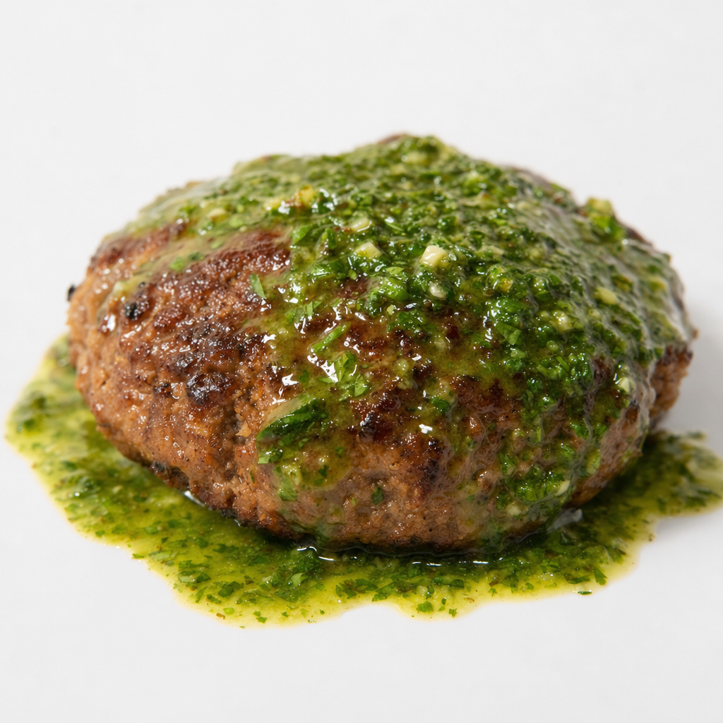 Salisbury Steak with Cilantro Sauce