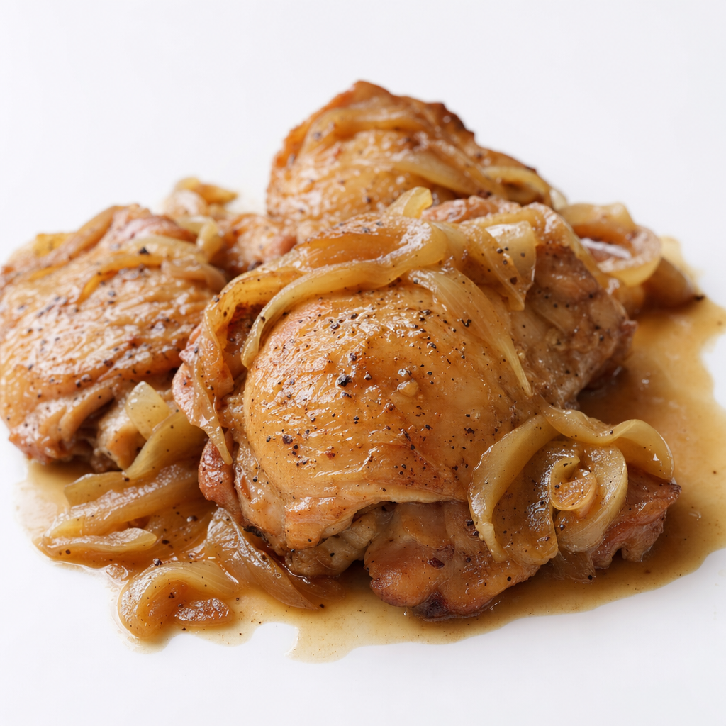 Chicken with Onions Au Jus