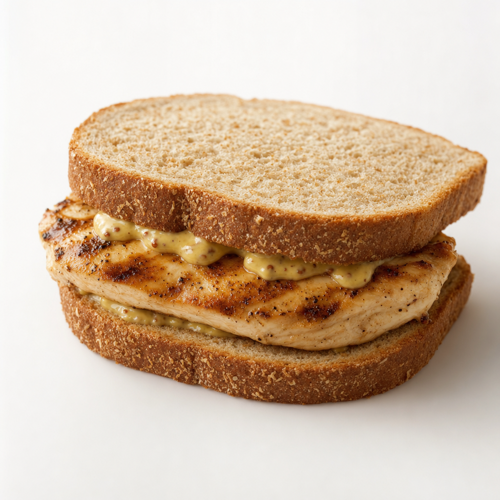 Whole Wheat Grilled Chicken Sandwich with Honey Mustard