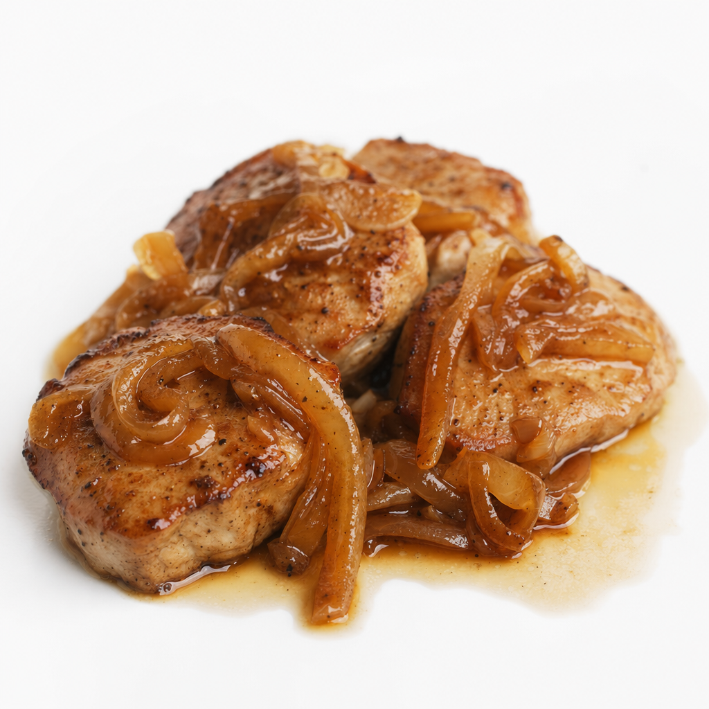 Pork Medallions with Rich Onions Sauce
