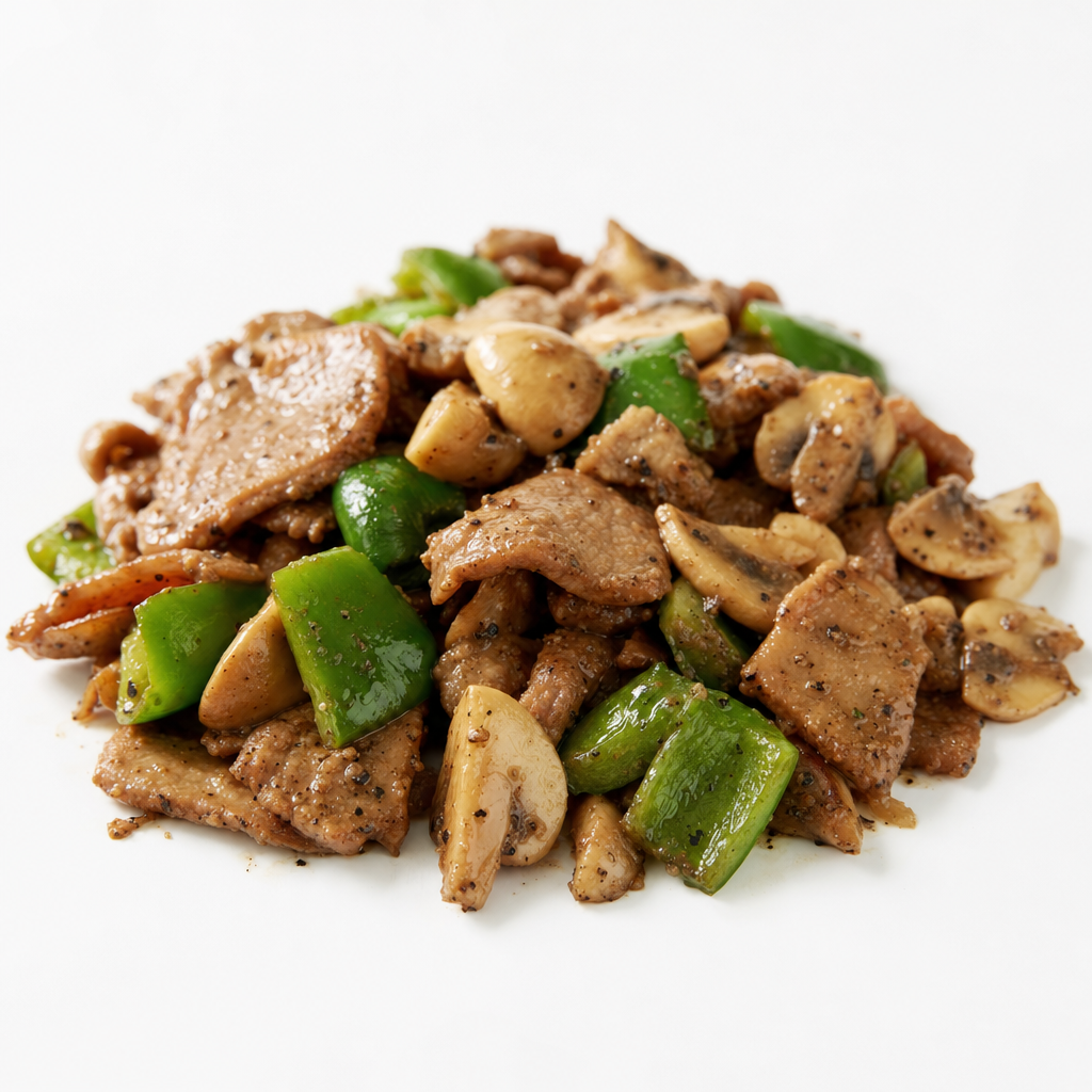 Pepper Pork with Mushromms