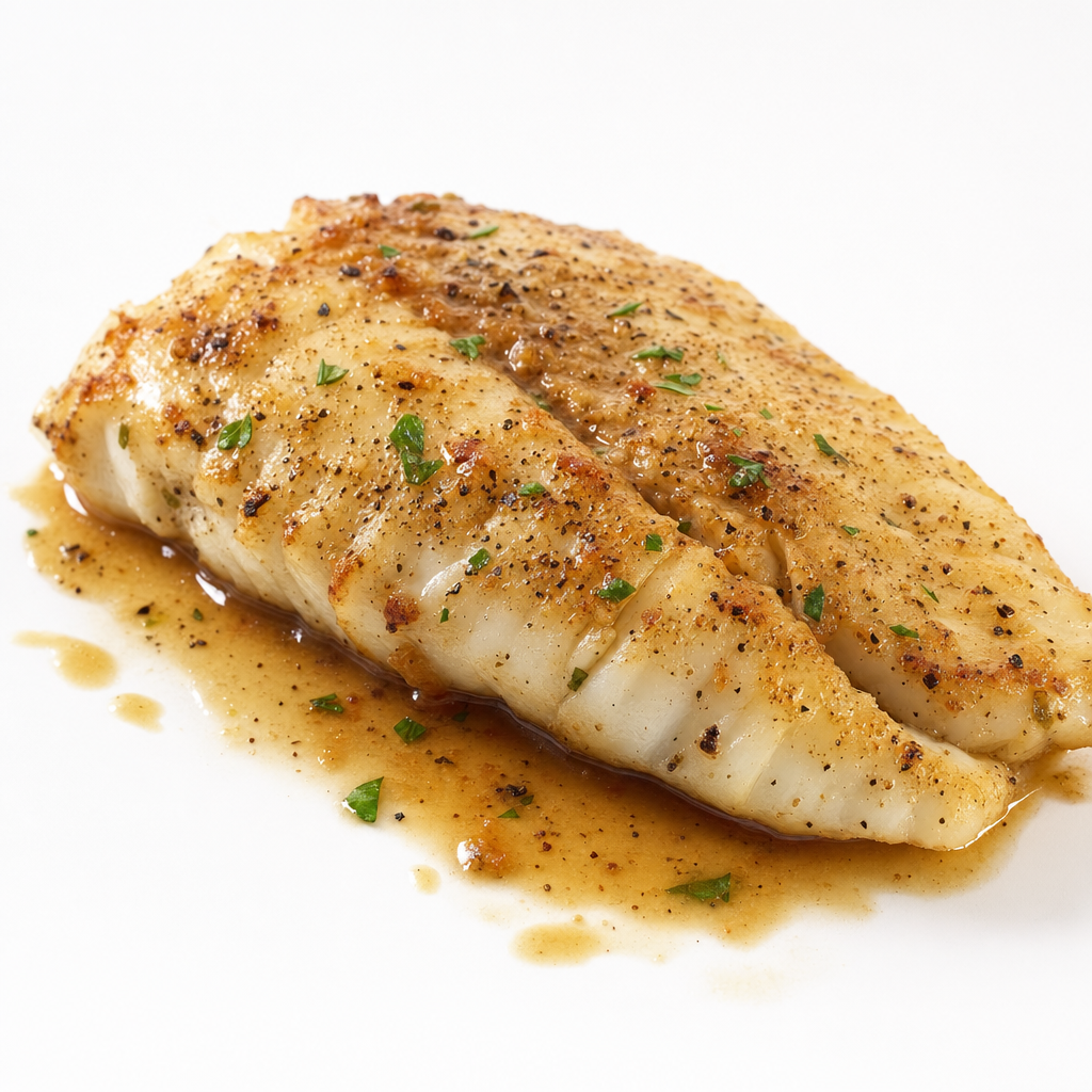 Baked Fish with Au Jus Sauce
