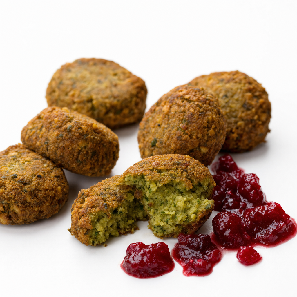 Falafel with Cranberry Sauce