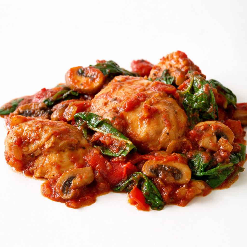 Chicken Cacciatore Sauce & Spinach