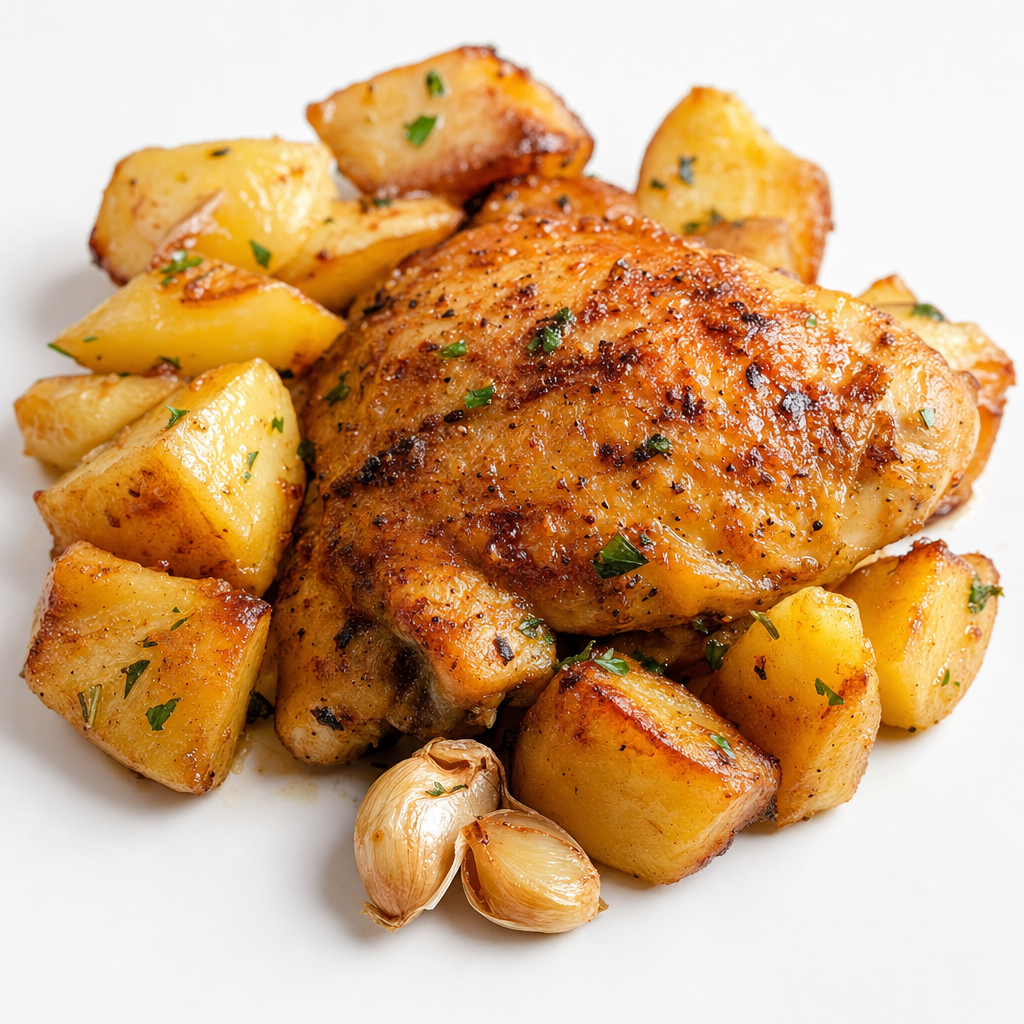 Spanish Style Chicken with Potatoes & Garlic